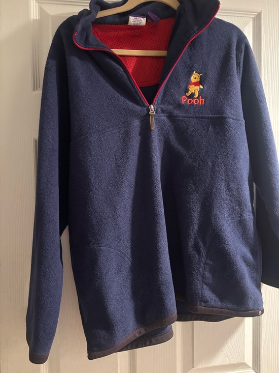 Disney Other - Disney Winnie the Pooh Navy Fleece Pullover Sweater Large